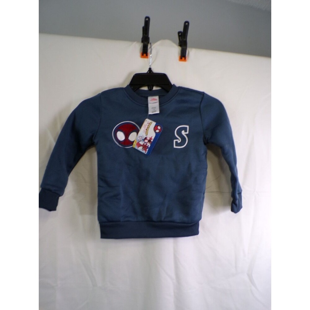 Marvel Spider-Man Boys Sweatshirt Pullover Blue Crewneck Size 4